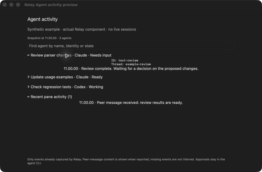 Native agent activity with expanded synthetic updates